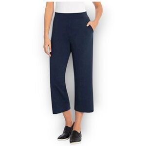 NWT Sentimental NY Wide Leg Knit Crop Pants – Navy – Size L